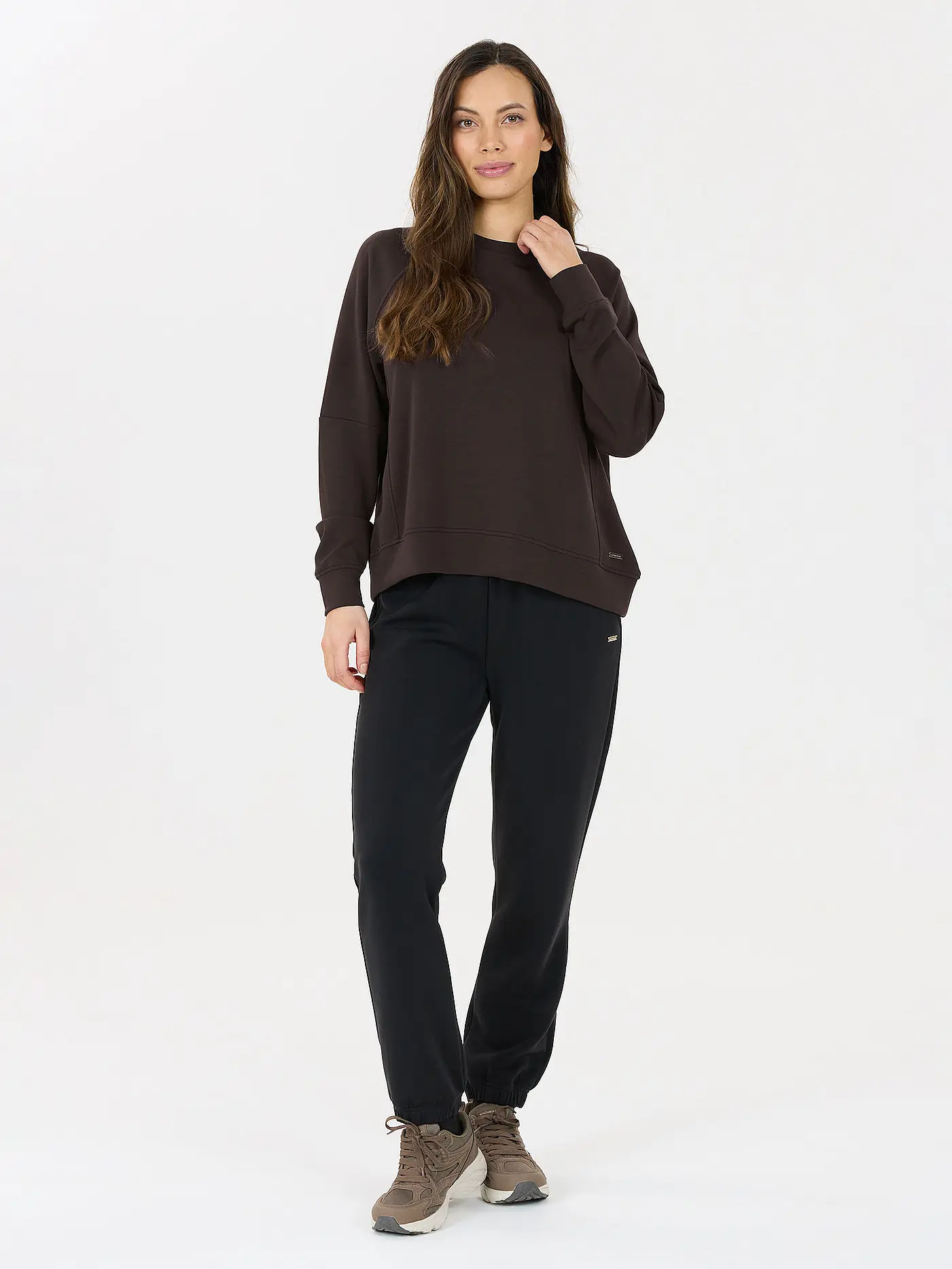 ATHLECIA | Damen Fitnesssweater Jacey Crew Neck | braun